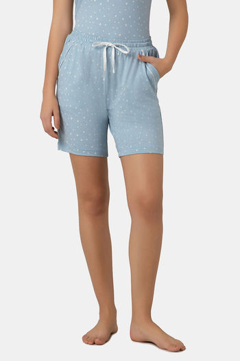 Amante Cotton Elastane Shorts - Celestial Blue Print Buy Amante Cotton Elastane Shorts - Celestial Blue Print